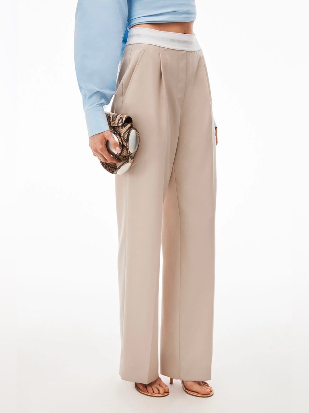 W/ Tags Alexander Wang High Waisted Logo Waistline Pleated Trousers Pants 2